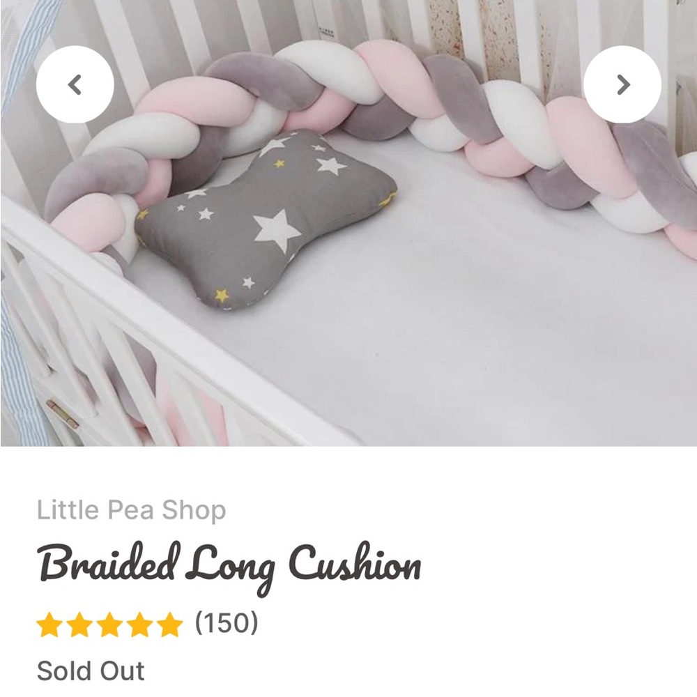 Crib braided bumper